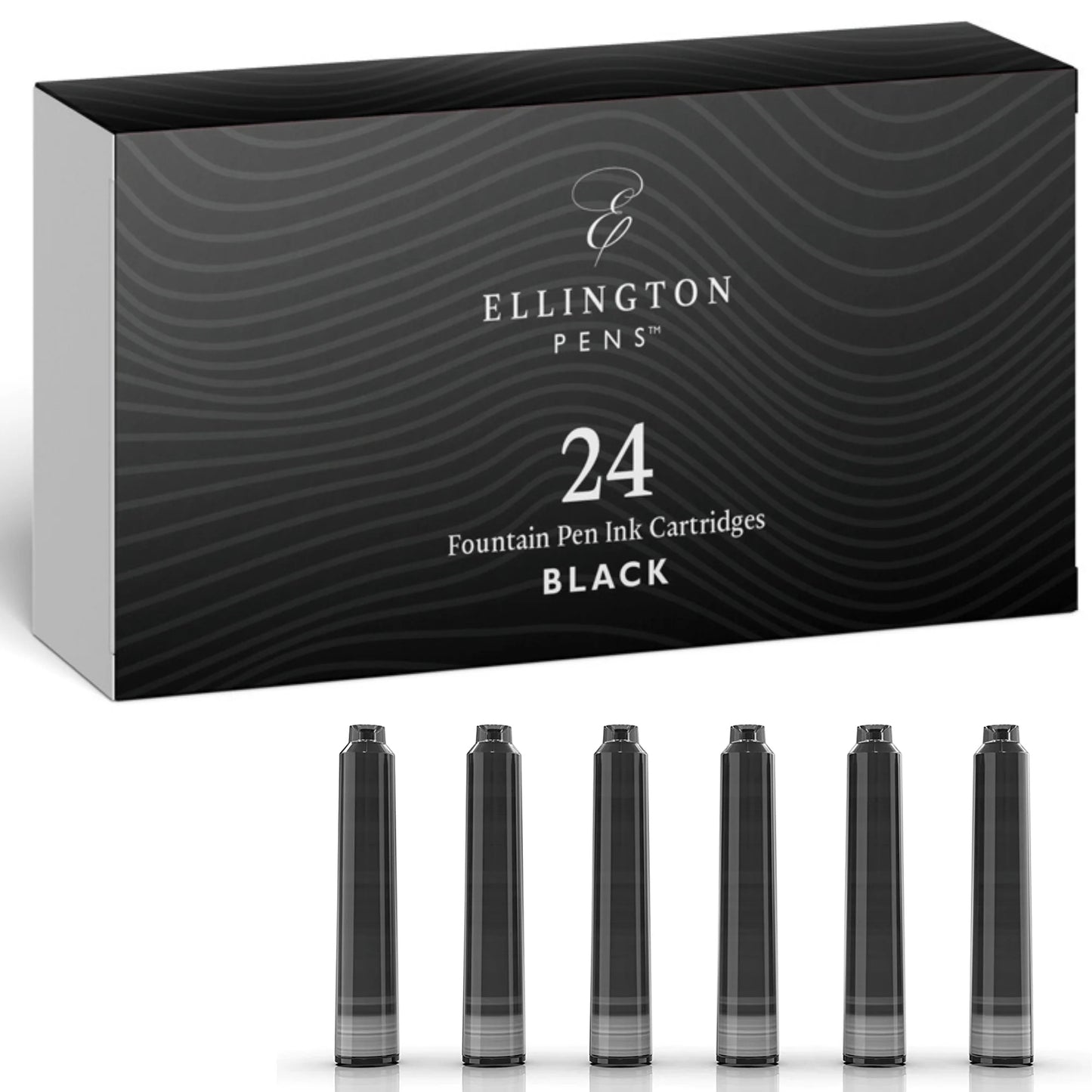 Nachfüllbare Tintenpatronen – 24er-Pack – Kompatibel mit Ellington Pens 24 Schwarz