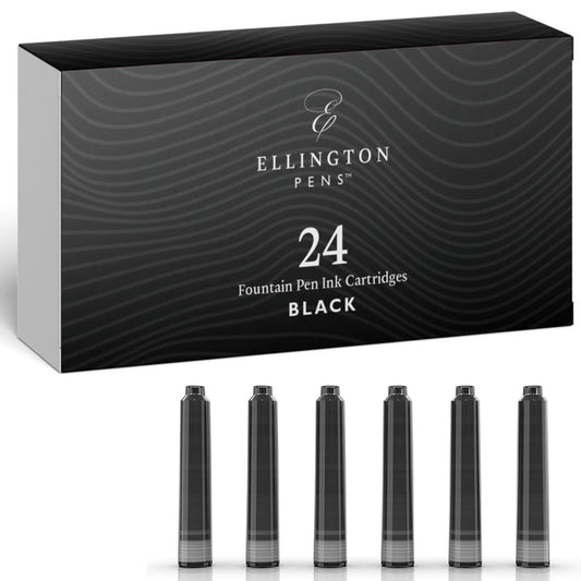 Nachfüllbare Tintenpatronen – 24er-Pack – Kompatibel mit Ellington Pens 24 Schwarz
