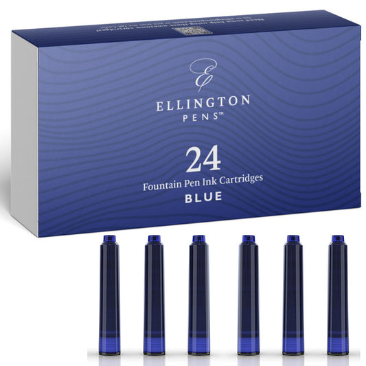 Nachfüllbare Tintenpatronen – 24er-Pack – Kompatibel mit Ellington Pens 24 Blau