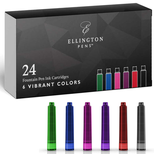 Nachfüllbare Tintenpatronen – 24er-Pack – Kompatibel mit Ellington Pens 24 leuchtende Farben